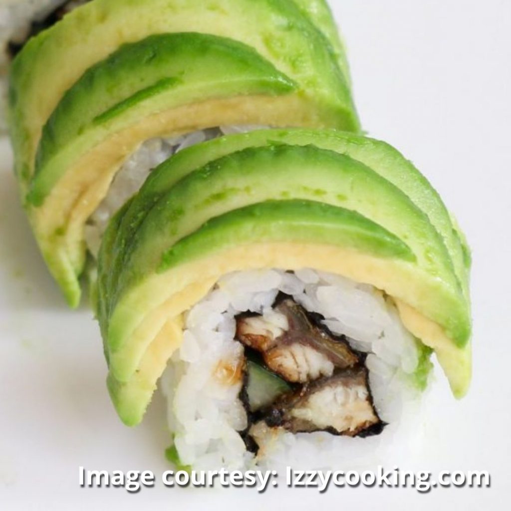 healthy unagi avocado sushi